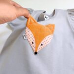 Detské šaty LÍŠKA s krátkym rukávom - sivé